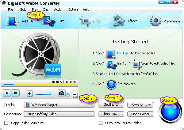 OGV Player, MP4 to OGV Converter - Convert to OGV and play OGV
