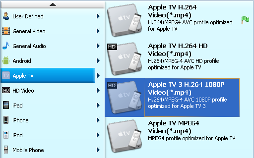Set Apple TV supported Format