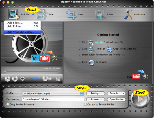 Convert and Import YouTube to iMovie