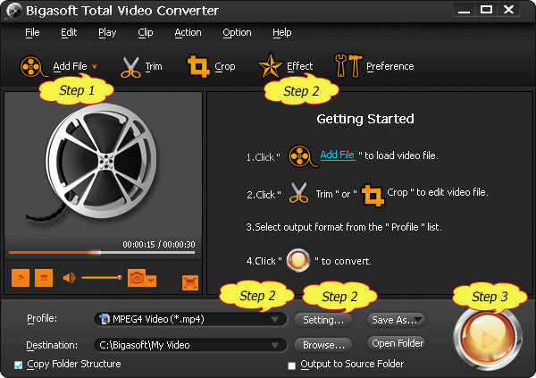 VVF Player - Convert VVF to AVI, MP4, WMV, MPEG, VOB, MP3 for Playing